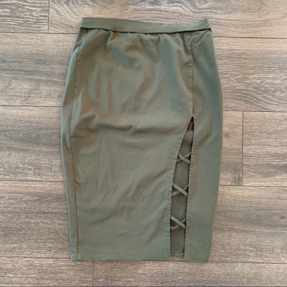 Olive/Army Green Stretchy Pencil Skirt